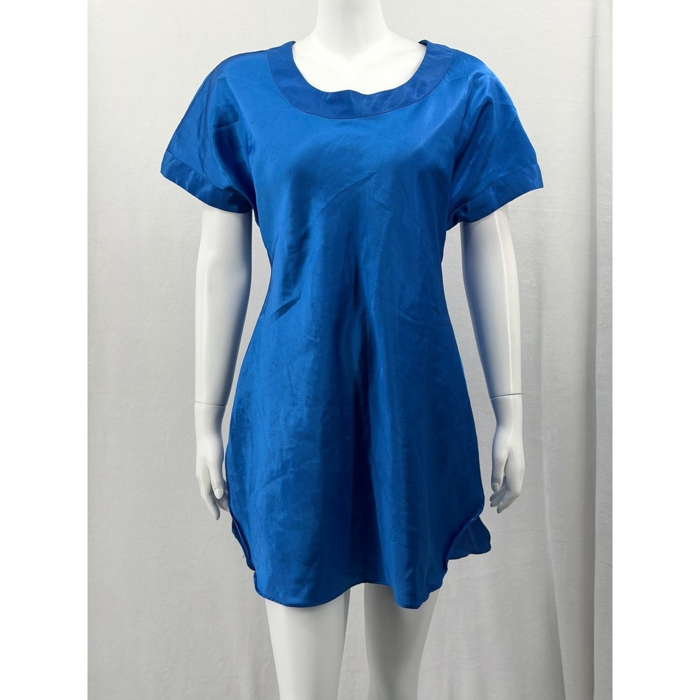 Vintage Gold Label Victorias Secret Sleepshirt Womens Small Blue Satin Chemise